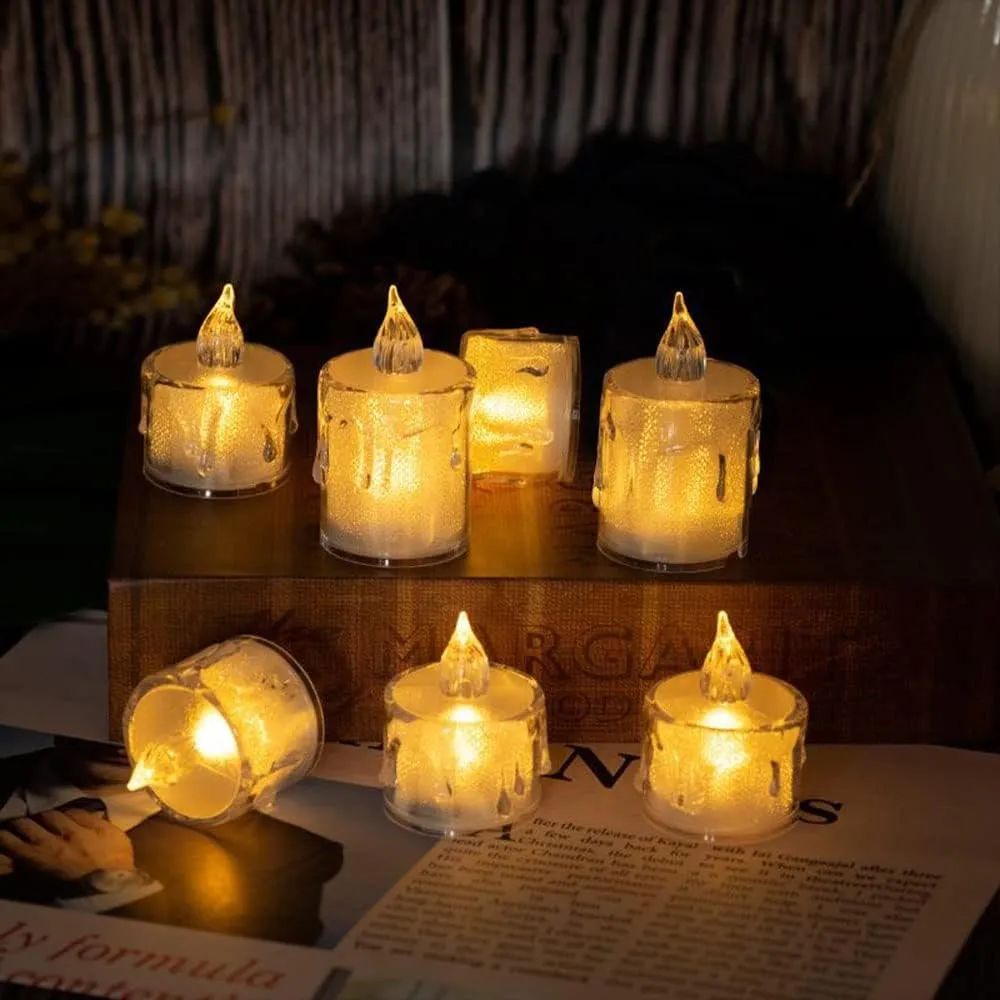 The Decor Affair 24 Pcs Flameless Electric Candles: Ignite The Flames of Imagination with Flickering Tea Lights That Emulate Authentic Candlelight, Ideal for Crafting Exceptional