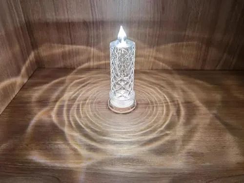 The Decor Affair 4 Pcs Rose Shadow Flameless Candles - 2.5 x 7 Inches of Flickering Beauty - Crystal Pillar Candles with Batteries Included.