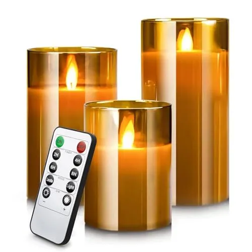 The Decor Affair Battery-Operated Flameless Candles Featuring Remote Timer, Genuine Wax Construction, and Enchanting