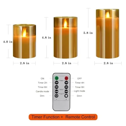 The Decor Affair Battery-Operated Flameless Candles Featuring Remote Timer, Genuine Wax Construction, and Enchanting