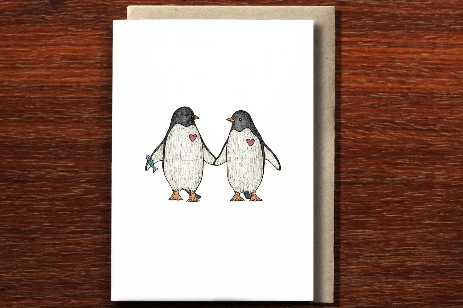 The Nonsense Maker - Greeting Card - Penguin Love