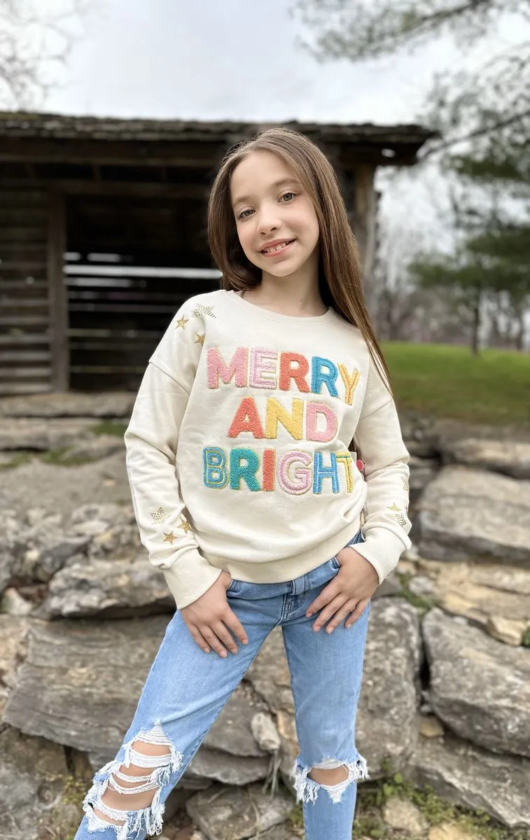 Tween Merry & Bright Chenille Graphic Tee