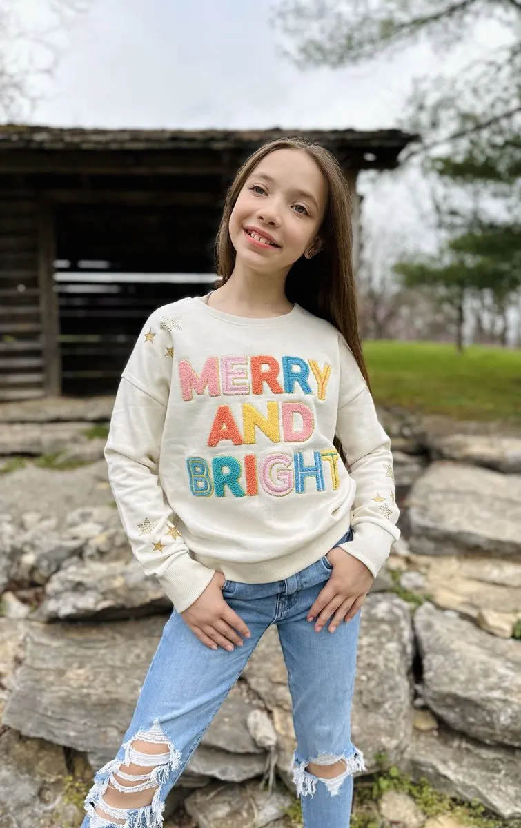 Tween Merry & Bright Chenille Graphic Tee