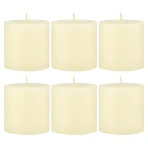 Unscented 3" x 3" 1-Wick Ivory Pillar Candles, 6 Pack, White (WS)