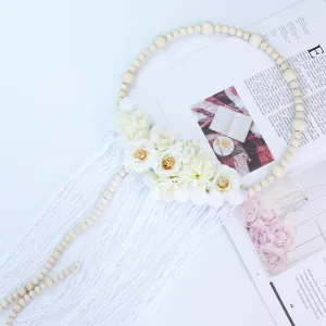 Wooden Beads Garland with Tassel Winter