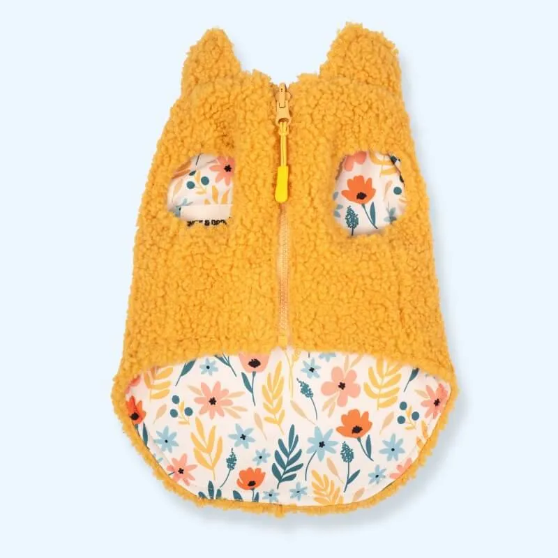 Yellow Floral Reversible Cozy Fleece Vest™