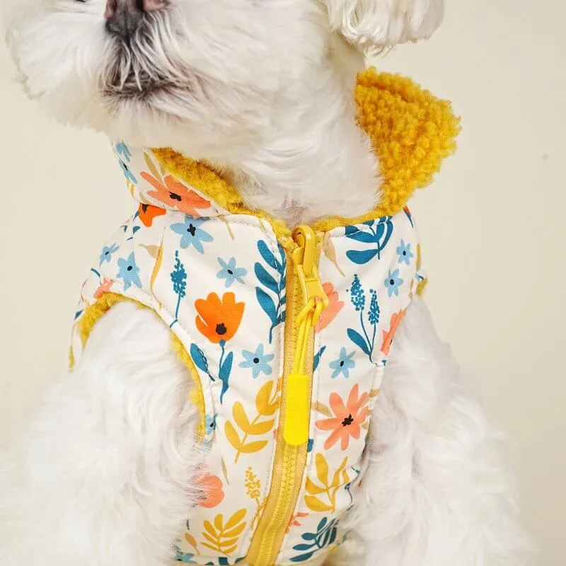 Yellow Floral Reversible Cozy Fleece Vest™