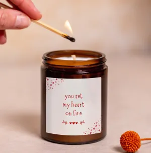 You Set My Heart On Fire Candle Gift